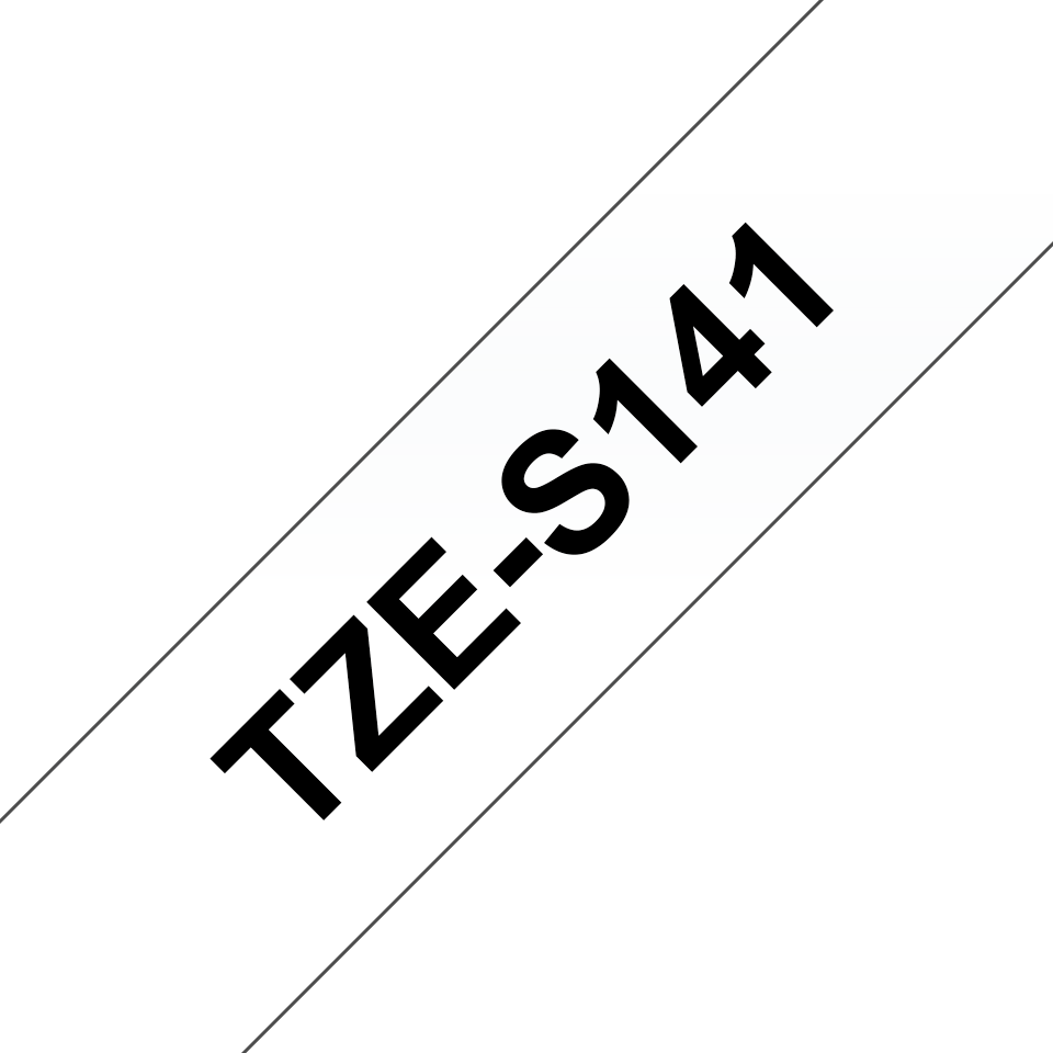 Brother TZe-S141 Schriftband – schwarz auf transparent